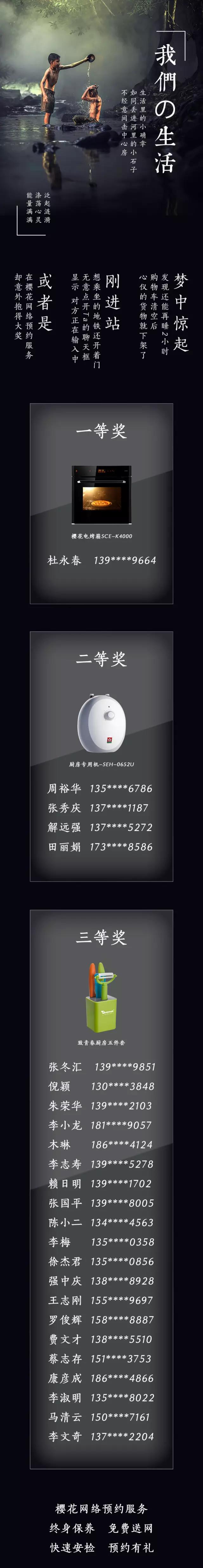 生活的小确幸|7月樱花网络预约获奖名单